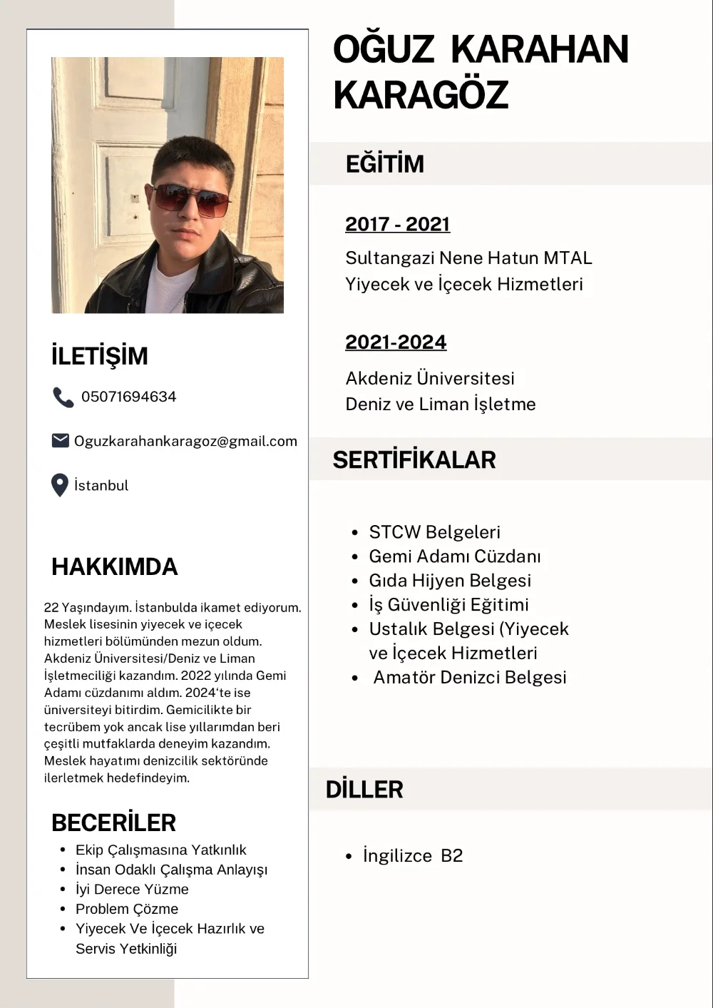 Gemici / Gemici-Aşçı Pozisyonunda İş Arıyorum