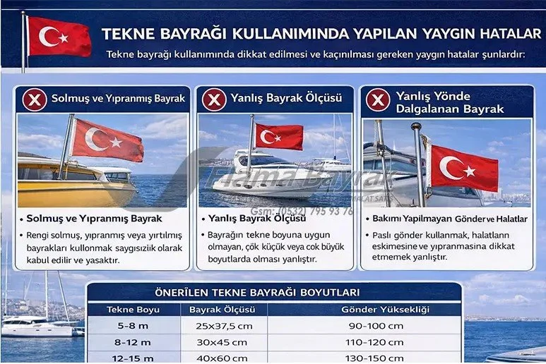 Her Ölçüde Tekne Bayrağı ve Özel Logolu Flama Bayrak İmalatı