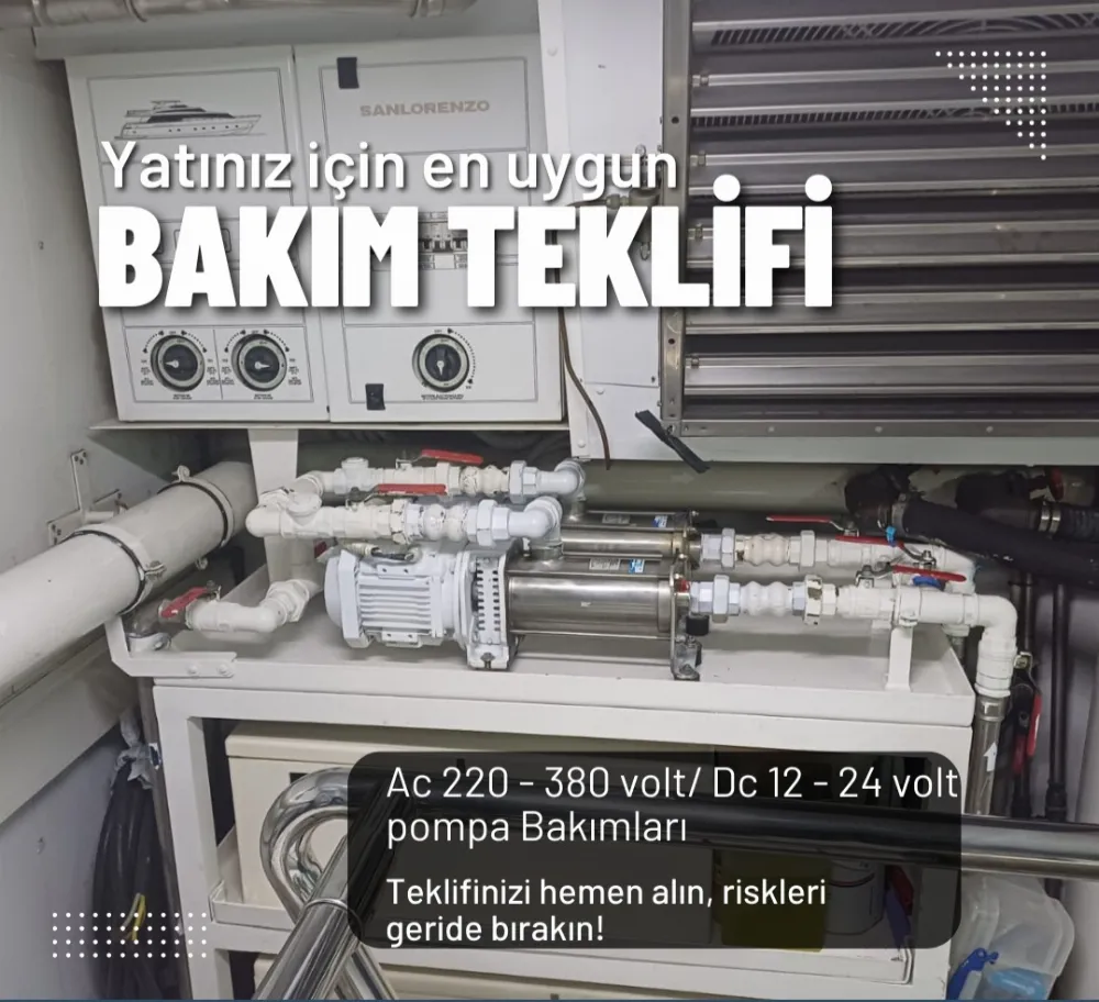 Yatınızın pompa sistemleri düzenli bakım gerektirir !