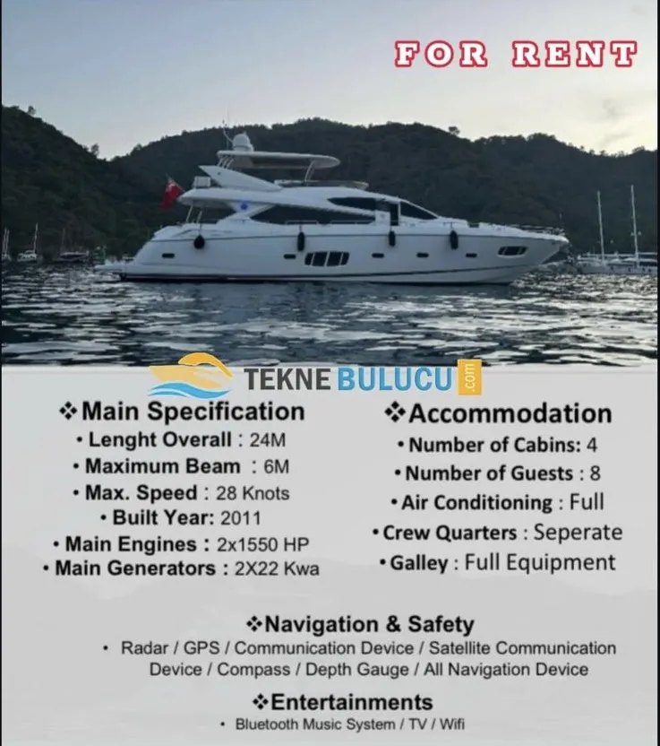 KIRALIK SUNSEEKER 80 / 4 KABIN